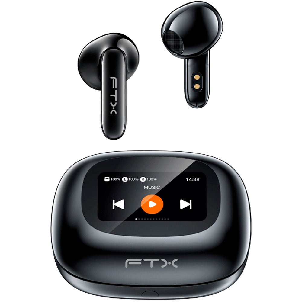 Auricular FTX E97L BT/MIC/TOUCH/IPX6 C/pant LED Negro