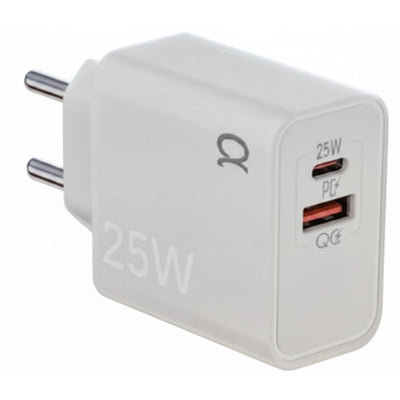 Cargador A'Gold Pro+ Fuente USB-A/USB-C 25W S/cable White