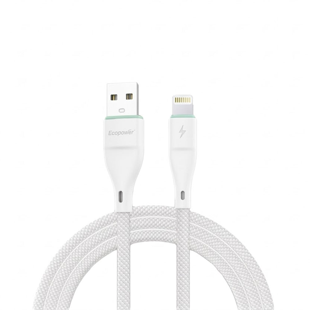 Cable Ecopower USB A Lightning 1M Blanco