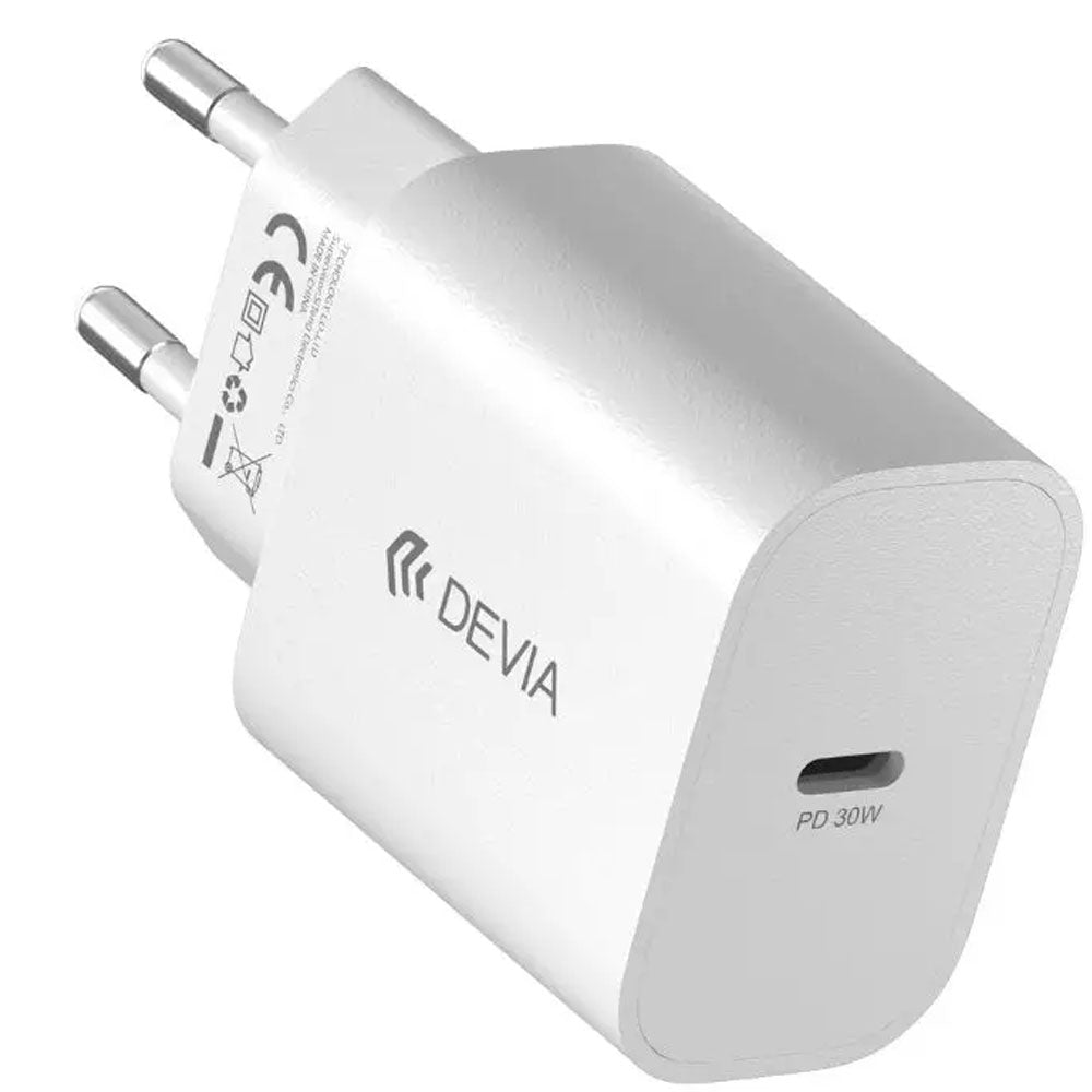 Cargador Devia 30W Fuente C/cable USB-C 1P Blanco