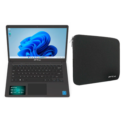 Notebook FTX Celeron 4/256GB 14" c/ Funda Negro
