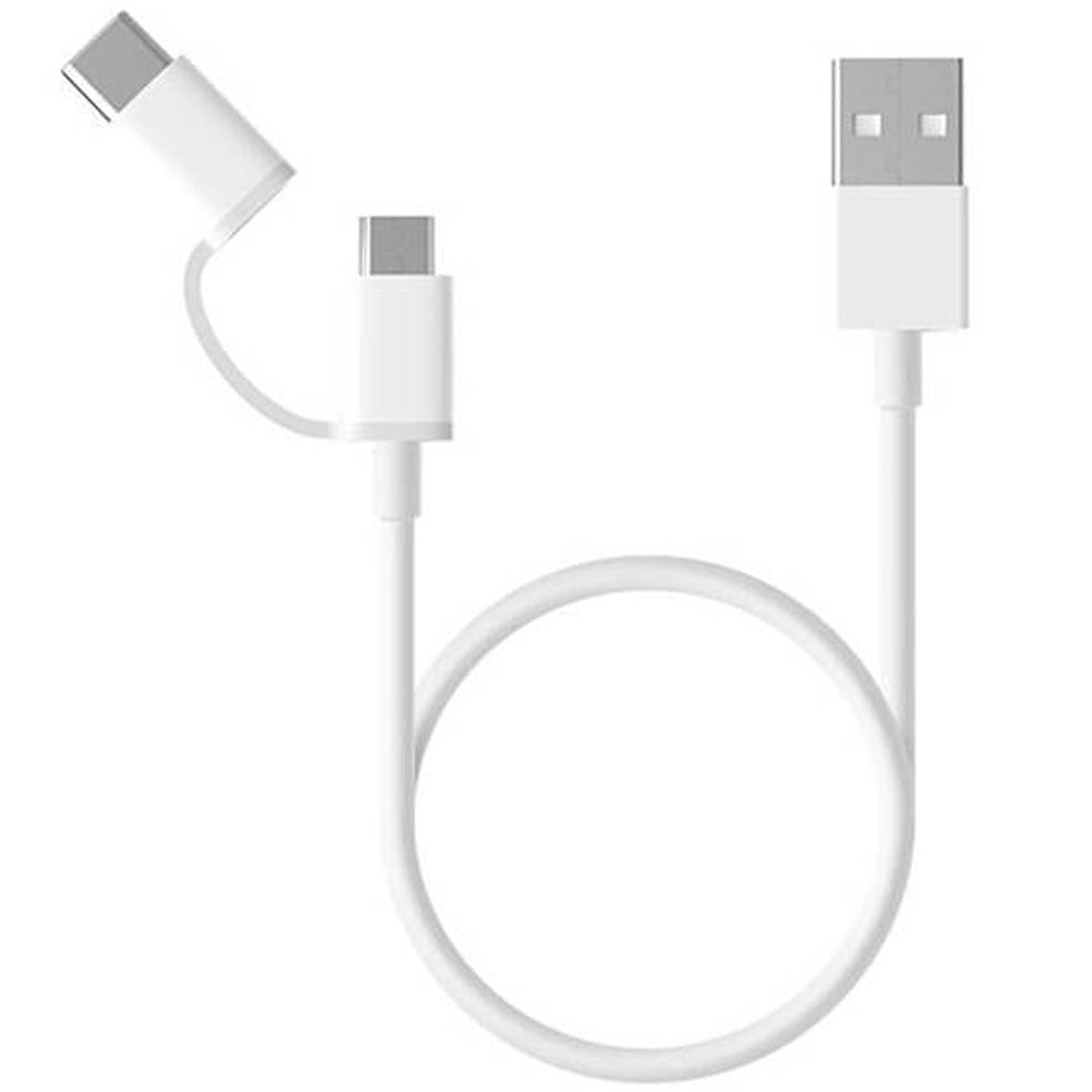 Cable USB Xiaomi Mi 2EN1 Micro USB A USB-C SJX02ZM 1M White