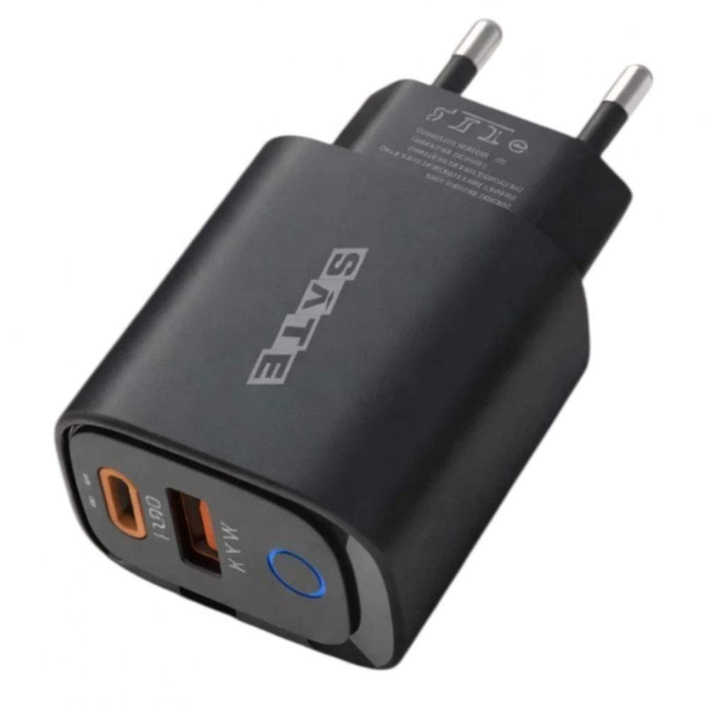 Cargador Satellite USB-A/USB-C Negro
