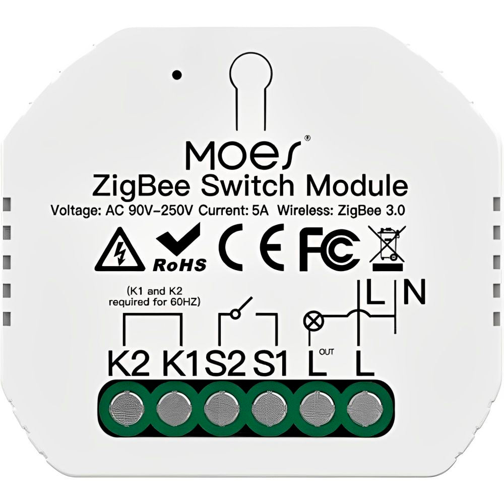 Interruptor Smart Moes Zr 1GANG/10A/WiFi/ALEXA/GOOGLE