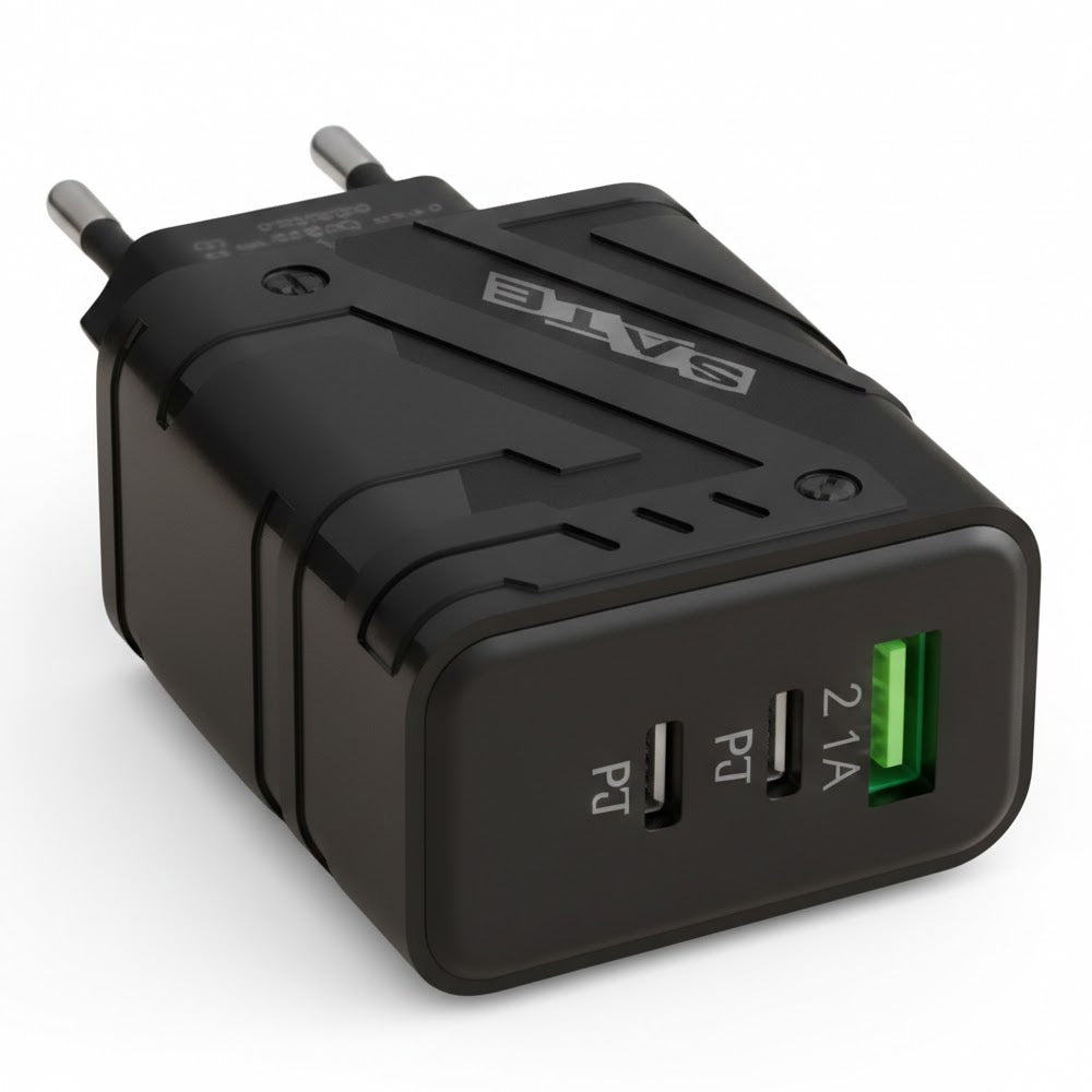 Cargador Satellite USB-A/USB-C Negro