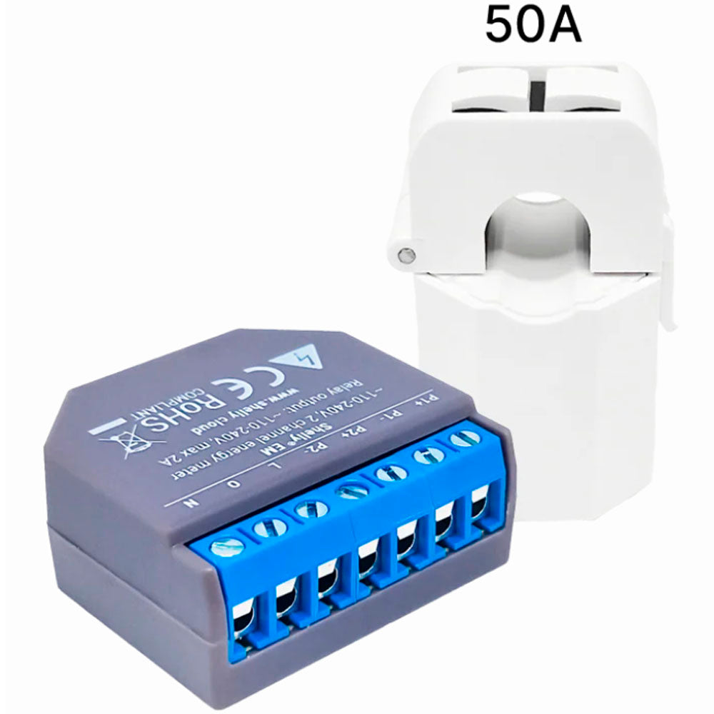Interruptor Smart Shelly Em X1 + Core 50A Split Pinza