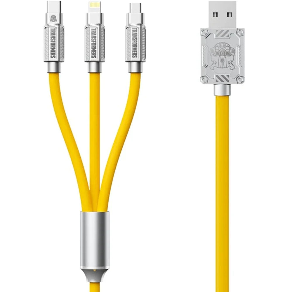 Cable Transformers 3EN1 MICRO-USB/USB-C/IPHONE TF-A03 Yellow