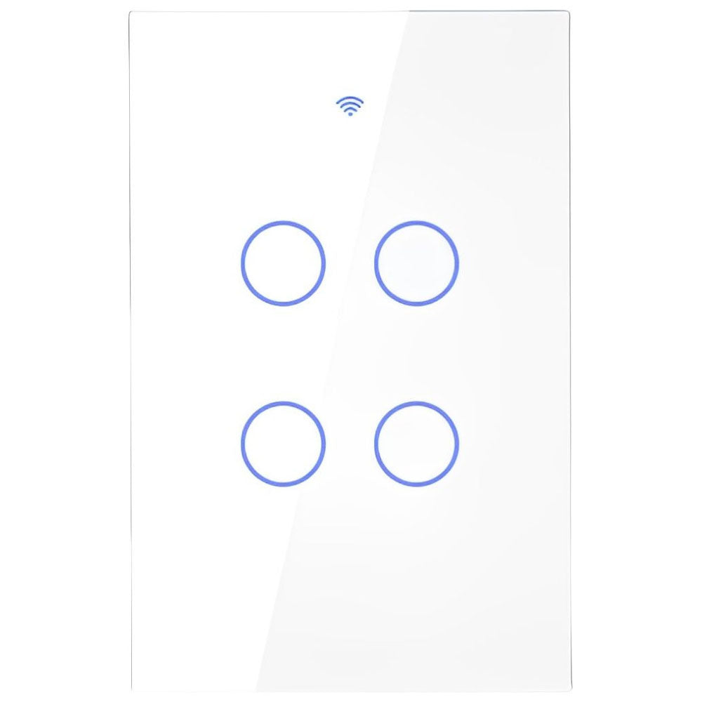Interruptor Smart Touch Moes WS-US4-RFW-N Wifi/rf/alexa White