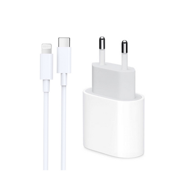 Cargador completo para iPhone de 20W carga rápida Genérico (cabeza + cable)
