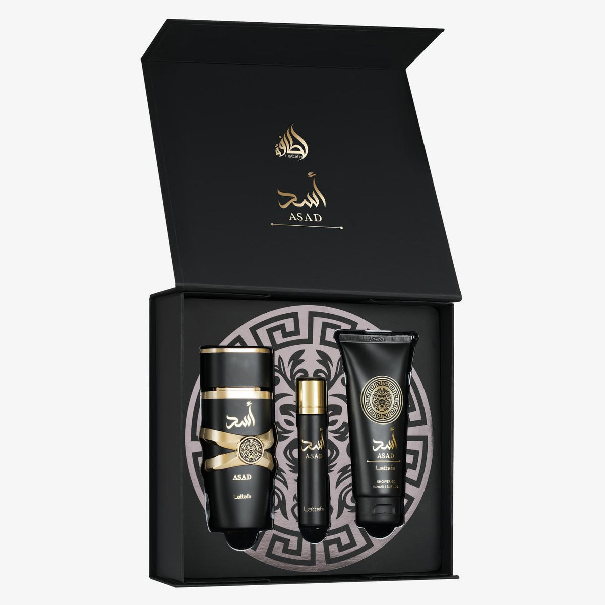 Set Perfume Lattafa Asad Masculino 100ML + 12ML + 50ML EDP