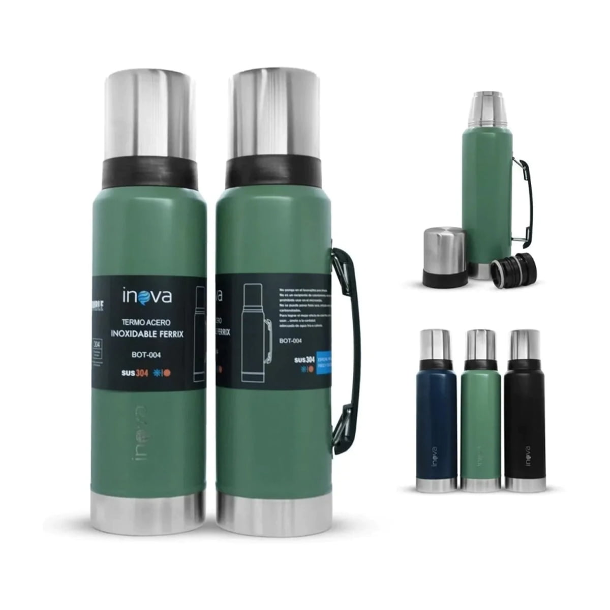 Termo de Acero Inoxidable 1.2lts Inova Bot-004