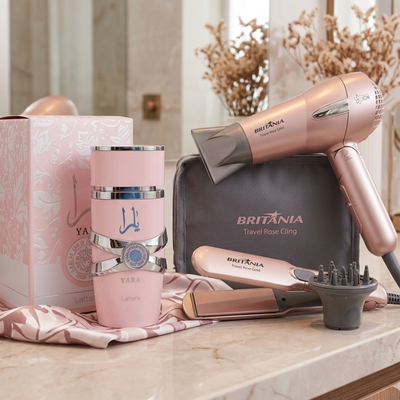 Combo 01 · Mimo Express — Kit Britania Travel Rose Gold + Lattafa Yara EDP 100ml