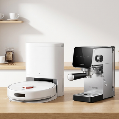 Combo 05 · Que Descanse Mamá — Robot Xiaomi Mi Vacuum H40 + Cafetera Xiaomi Espresso Semi-Automática