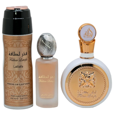 Set Perfume Lattafa Fakhar 100ML EDP + 12ML + Body Lotion
