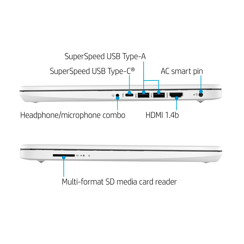 Notebook HP 14-dq0052dx 14" HD Intel Celeron 4/64GB Blanco Nieve