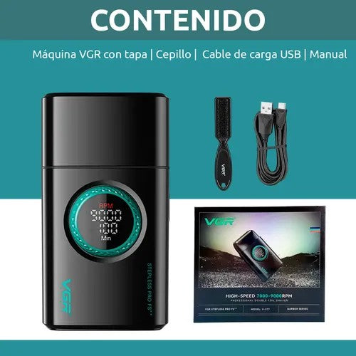 Afeitadora VGR V-377 USB Recargable Black