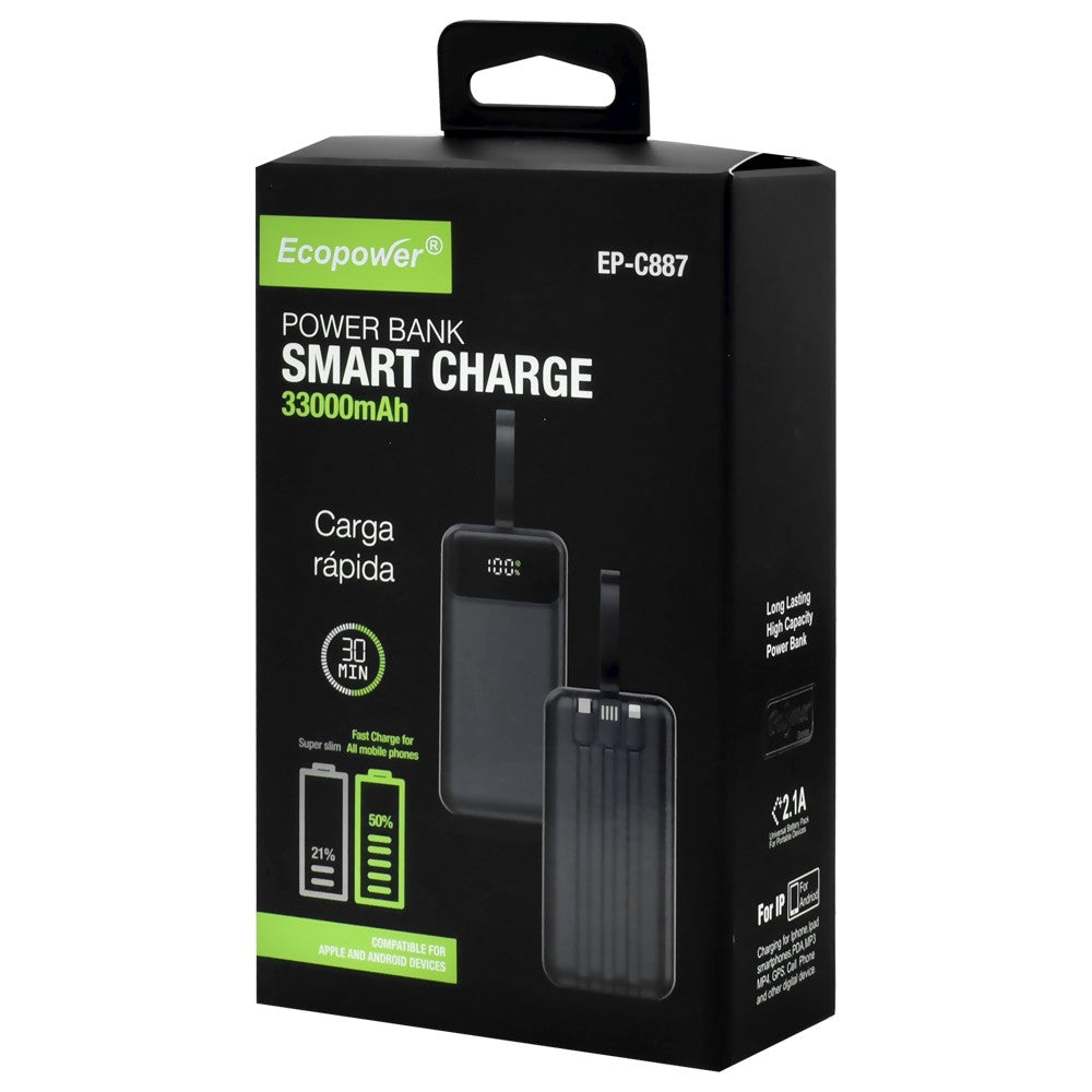 Cargador Portátil Ecopower EP-C887 33000mAh Negro