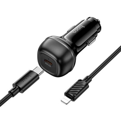 Cargador Vehicular Hoco Z58 PD30W USB-C To Lightning 1M Black