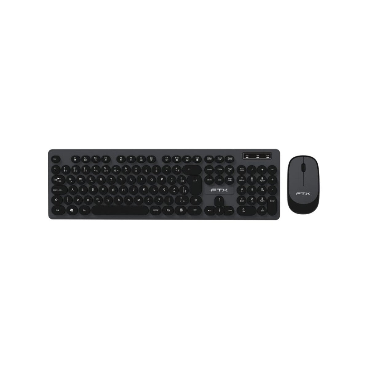 Combo Teclado y Mouse FTX FTXKM400 USB Portugués Negro/Gris