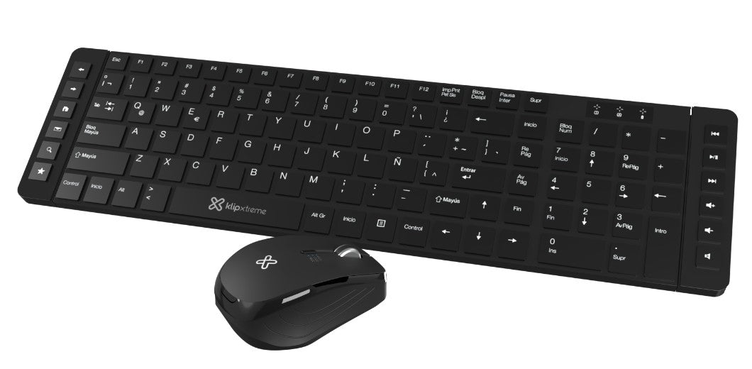Combo Teclado y Mouse Inalámbrico Klip Revolution KCK-270S Español Negro