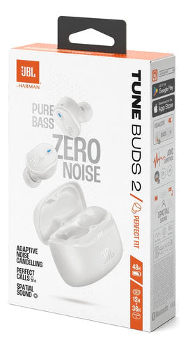 AURICULAR JBL BLUETOOTH TUNE BUDS ZERO NOISE WHITE