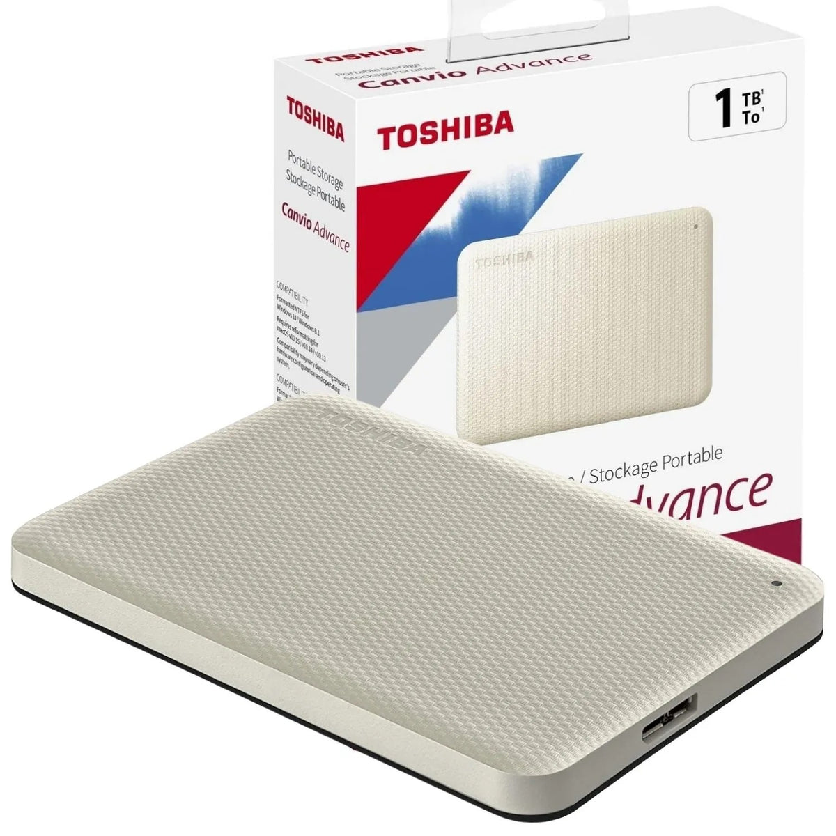 Disco Duro Externo Toshiba Canvio Advance 1TB USB 3.2 White