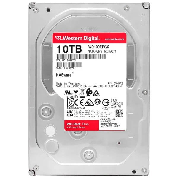 Disco Duro WD Red Plus NAS 10TB 3.5" SATA 7200RPM Único