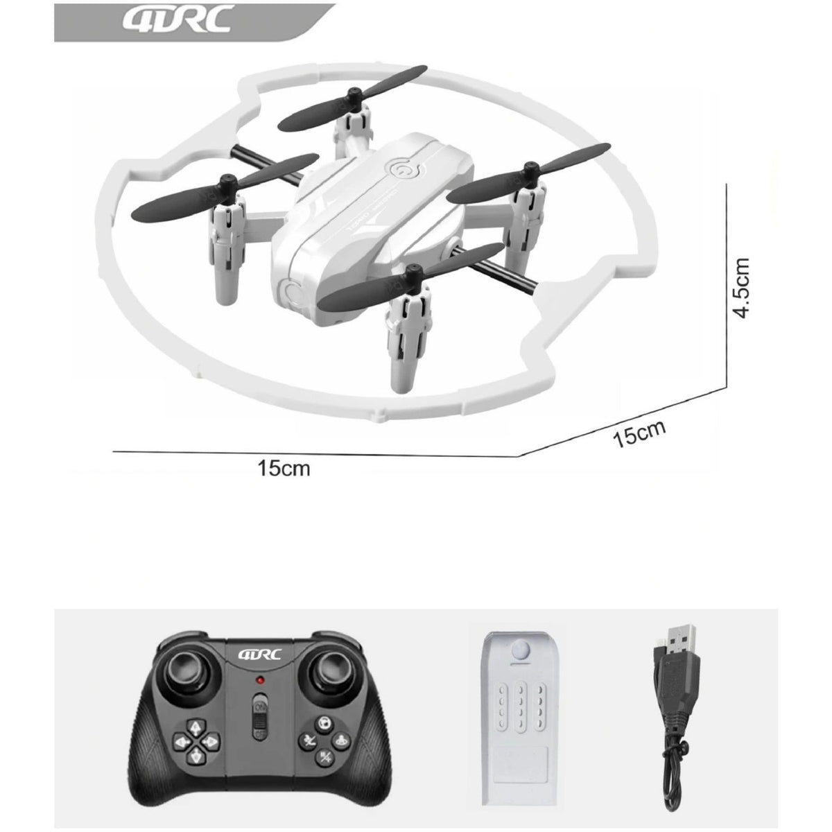 Drone 4DRC V41 LED 360° Blanco