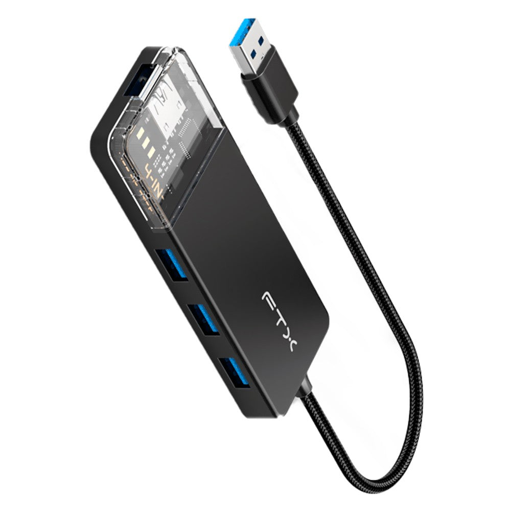 Hub USB FTX HUBT1 4 Puertos USB 3.0 Negro