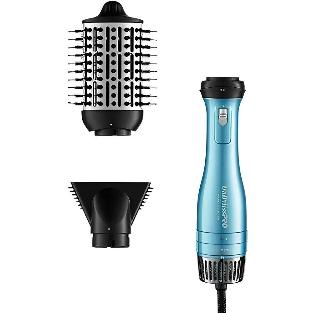 Kit Secador y Cepillo Babyliss Pro Nano Titanium BNTDHB275BR 110V Azul