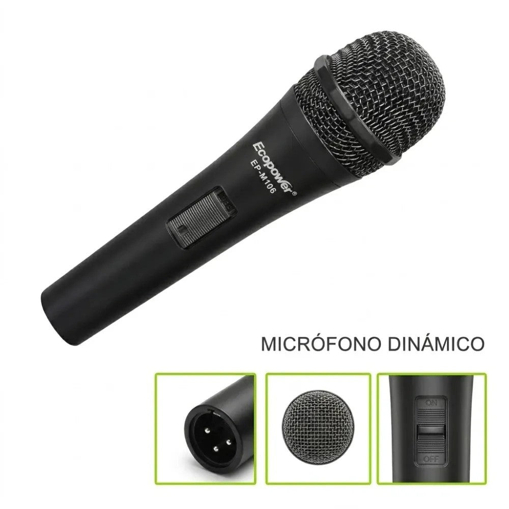 Micrófono Ecopower EP-M106 Dinámico Unidireccional Único