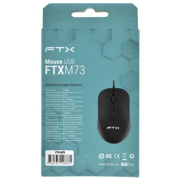 Mouse Inalámbrico FTX FTXMW73 2400 DPI Negro/Gris