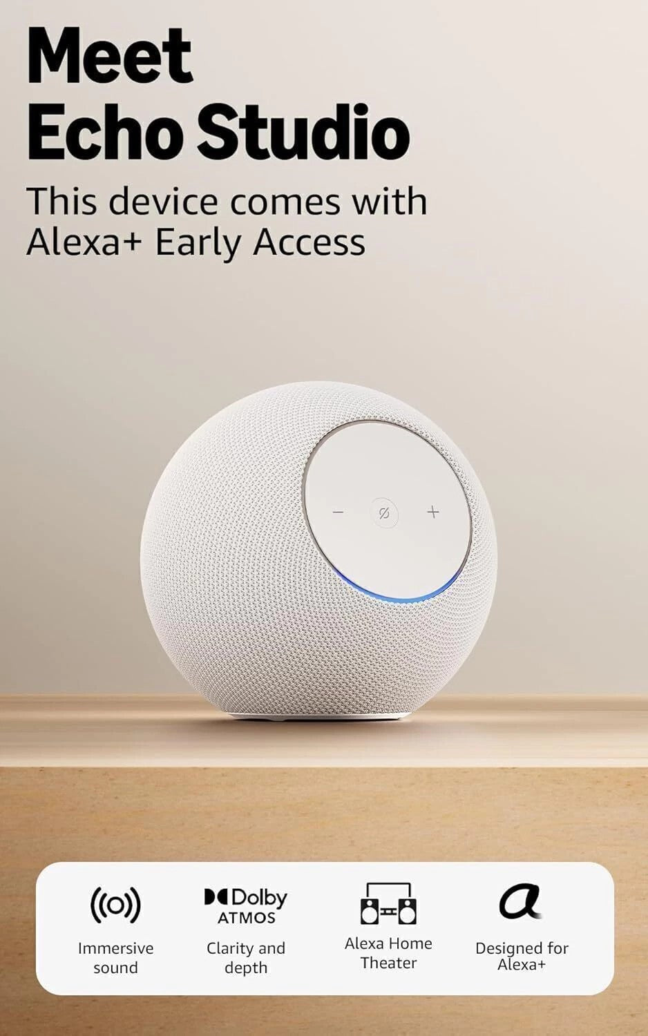 Parlante Inteligente Amazon Echo Studio 2da Gen con Alexa White