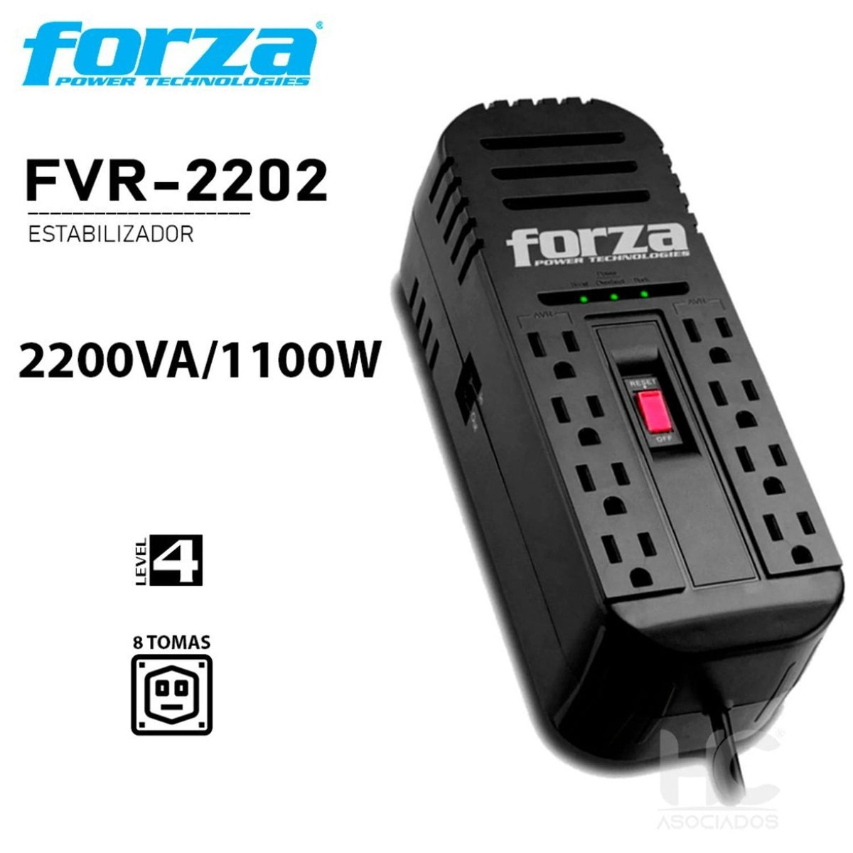 Regulador de Voltaje Forza FVR-2202 2200VA/1100W 220V Único