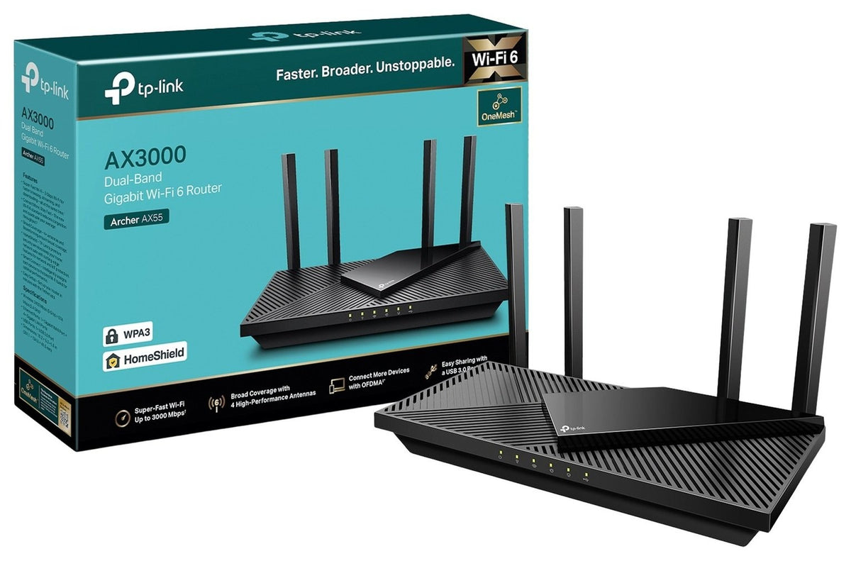 Router TP-Link Archer AX55 AX3000 WiFi 6 Dual Band Único