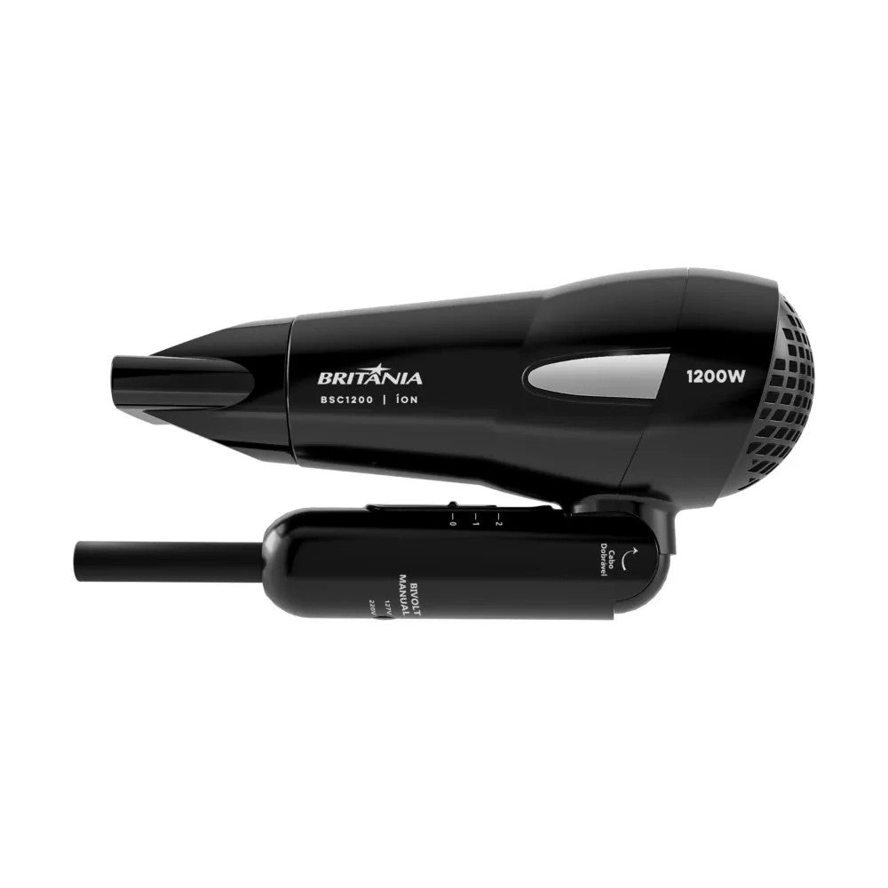 Secador de Cabello de Viaje Britania BSC1200 1200W Bivolt Negro