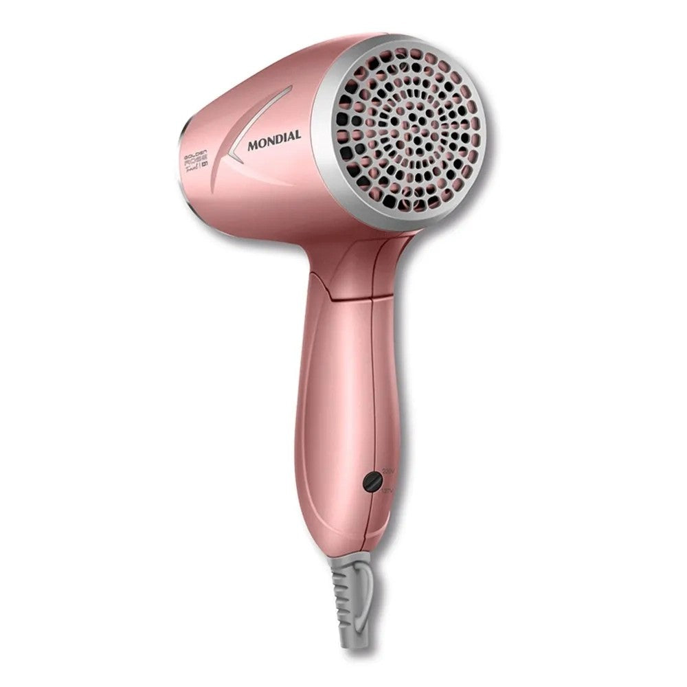 Secador de Cabello de Viaje Mondial SC-47-GR Golden 1200W Bivolt Único
