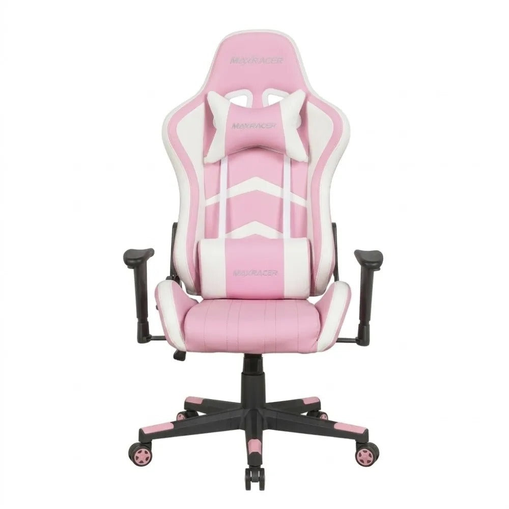 Silla Gamer MaxRacer Aggressive Pink/White