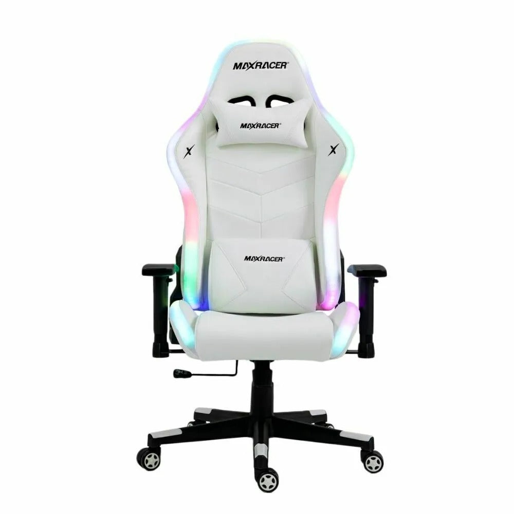 Silla Gamer MaxRacer Kroma WiFi LED RGB White