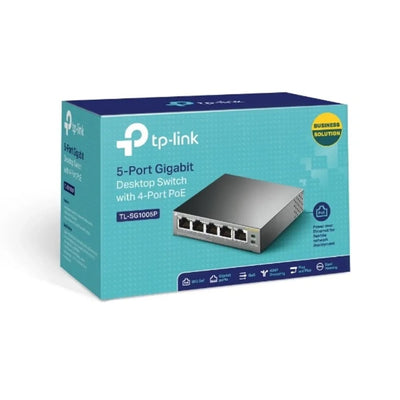 Switch TP-Link TL-SG1005P 5 Puertos Gigabit Gris