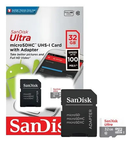 Tarjeta de Memoria Micro SD SanDisk Ultra 32GB Clase 10 Único