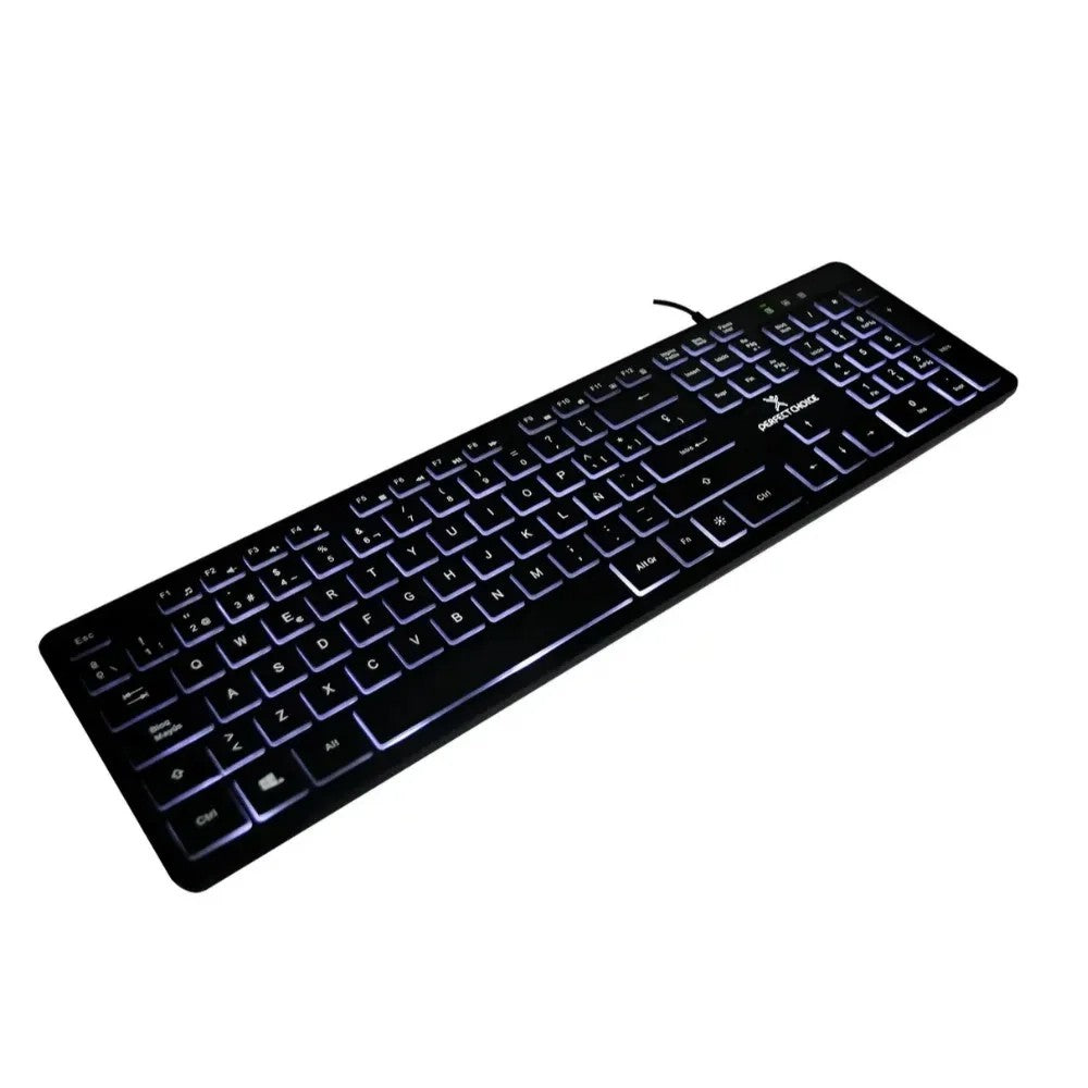 Teclado MTEK KB-7269L RGB Portugués Negro