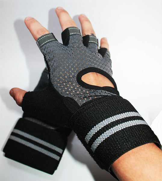 Guante para gimnasio y fitness con muñequera