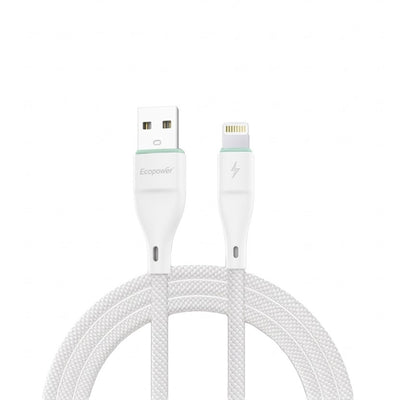 Cable Ecopower USB A Lightning 1M Blanco