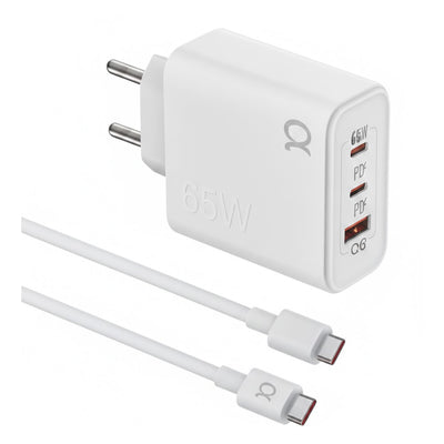 Cargador A'Gold Pro+ Fuente USB-A/USB-C X2 C/cable 65W White