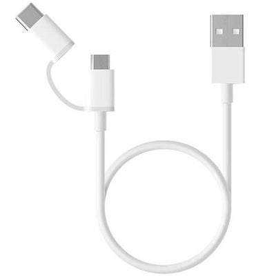 Cable USB Xiaomi Mi 2EN1 Micro USB A USB-C SJX02ZM 1M White