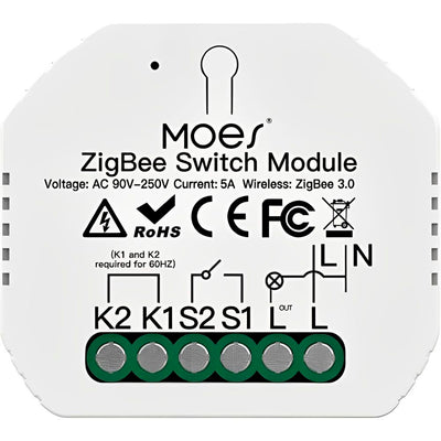 Interruptor Smart Moes Zr 1GANG/10A/WiFi/ALEXA/GOOGLE