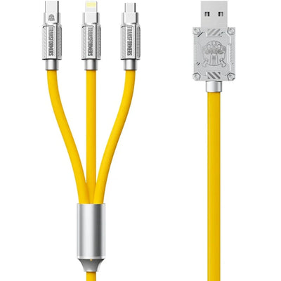 Cable Transformers 3EN1 MICRO-USB/USB-C/IPHONE TF-A03 Yellow