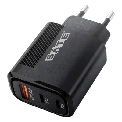 Cargador Satellite USB-A/USB-C Negro