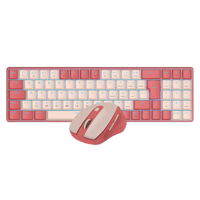 Teclado Redragon + Mouse BS-8772RP Wireless ING Rose